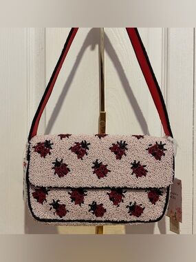 T.J.Maxx Pink Beaded Ladybug Shoulder Bag